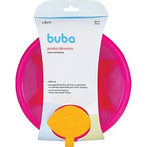 Prato térmico com ventosa Rosa - Buba 6174
