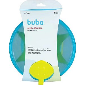 Prato térmico com ventosa Azul - Buba 6175