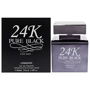 Perfume Lonkoom 24K Pure Black EDT 100ml - Masculino