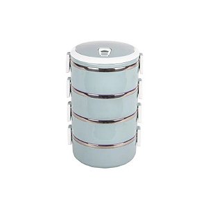 Marmita Dupla de Aço Inoxidável com Vedação Térmica de 4 Compartimentos Box Cor a Definir
