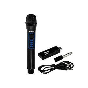 Microfone Sem Fio Megastar MICWR8 - Preto/Azul
