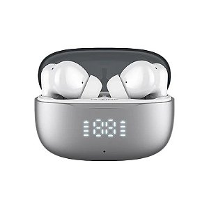 Fone de Ouvido Sem Fio G-Tide Colorbeats com Cancelamento de Ruído Ativo/Ambiente - Branco/Prata