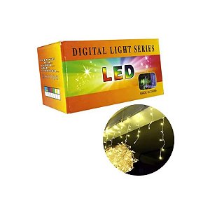 Jogo de Luzes Pisca-pisca Cascata 6M 300 LED 220V Amarelo
