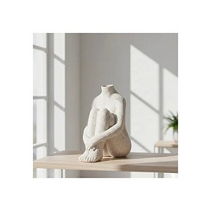 Vaso Decorativo de Dolomita 10x16,5 cm Cinza