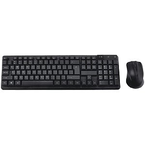 Teclado e Mouse Satellite AK-742G Sem Fio Preto