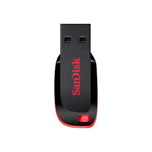 Pendrive Sandisk Cruzer Blade Z50 SDCZ50-128G - 128GB - Preto e Vermelho