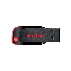 Pendrive Sandisk Cruzer Blade Z50 128GB - Preto/Vermelho