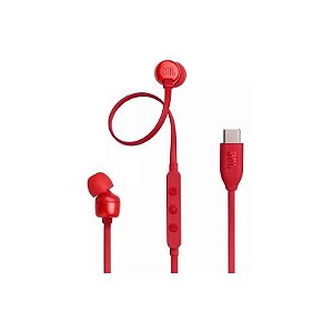 Fone de Ouvido JBL T310C USB-C Vermelho