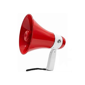 Megafone Krab KBMER15 de 20W com USB/Sirene - Vermelho/Branco