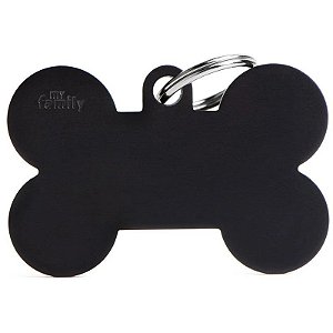 Placa de identificação MyFamily Osso XL MFXL05 - Preto