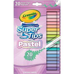 Kit Marcador Crayola Super Tips Pastel - 58-7516 (20 Unidades)
