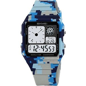 Relógio Skmei 2347 Camuflado Azul - Masculino