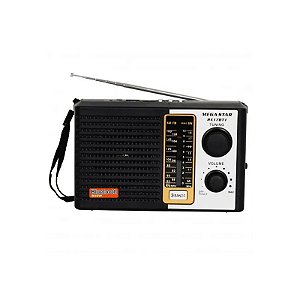 Rádio Portátil Megastar RX17BT1 800 Watts P.M.P.O com Bluetooth Bivolt - Preto/Prata