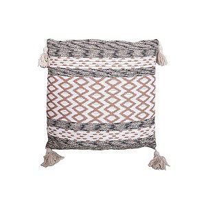 Travesseiro com Recheio 45x45cm Cinza com Creme