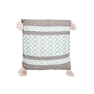 Travesseiro com Recheio 45x45cm Cinza com Verde