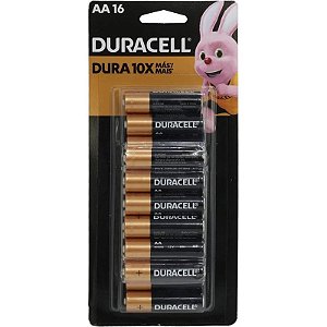 Pilhas Alcalinas Duracell AA MN 1500B16 - 16 Unidades