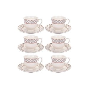 Xícara para Café de Porcelana 180ML com 6 Peças