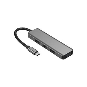 Hub Satellite A-HUBC51 - 4 Portas - USB-C - Cinza