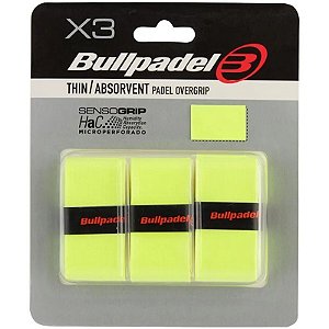 Overgrip Bullpadel Fino Absorvente para Raquete - Amarelo Fluor (3 Unidades)