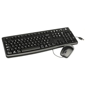 Kit de Teclado e Mouse com Fio Logitech MK120 USB - Preto