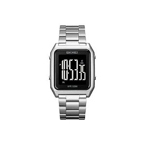 Relógio Masculino Digital Skmei 1879 Sibk Prata e Preto