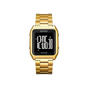 Relógio Digital Masculino Skmei 1879 GDBK (Ouro/Branco)