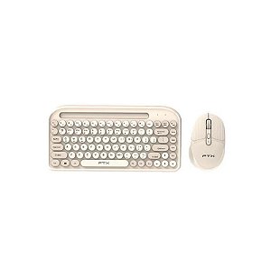 Teclado Wireless FTX FTXGK01 Bluetooth (Espanhol) + Mouse Dourado