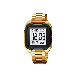 Relógio Digital Masculino Skmei 2128 Gdsibk (Ouro, Prata, Preto)