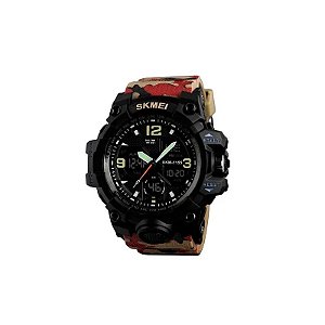 Relógio Masculino Digital Skmei 1155B Camuflagem Vermelha