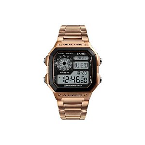 Relógio Masculino Digital Skmei 1335 RS Rosa - Tela LED, Resistente à Água