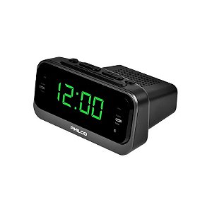 Rádio Relógio Philco PAR1012BT-GR com FM e Bluetooth Bivolt - Preto