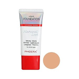 Base Phoera Natural Look Liquid Foundation 104 Buff Beige - 30mL