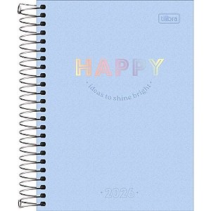 Agenda Espiral Happy 2026 M4 Tilibra - 176 Folhas - Azul