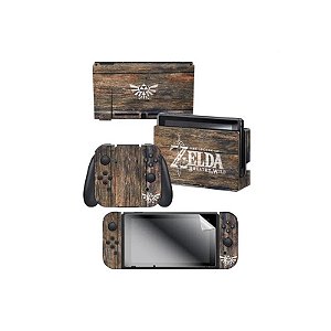 Adesivo para Nintendo Switch Zelda Woodgrain Triforce 022798 com 3 Adesivos