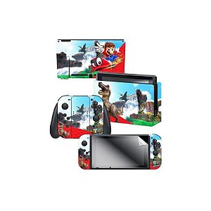 Adesivo para Nintendo Switch Mario Odyssey Cascade Kingdom 022354 com 3 Adesivos