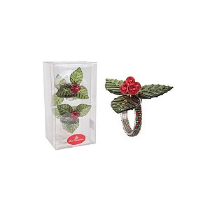 Anéis para Guardanapo Metal 4 Peças 8.6CM Verde Vermelho