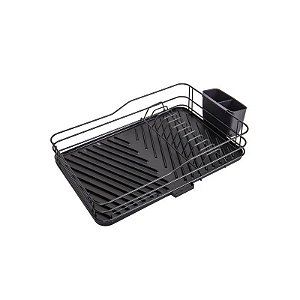 Escorredor de Louças de Metal Preto com Bandeja 43x29.5x10cm