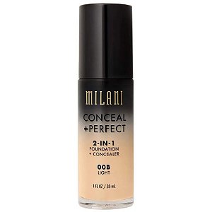 Base Líquida Milani Conceal + Perfect 2 em 1 00 Light Natural - 30mL