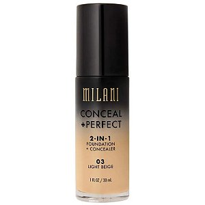 Base Líquida Milani Conceal + Perfect 2 em 1 03 Light Beige - 30mL