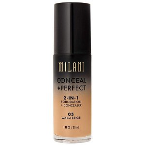 Base Líquida Milani Conceal + Perfect 2 em 1 05 Warm Beige - 30mL