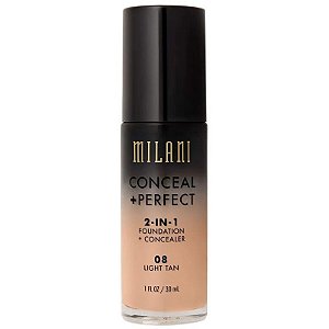 Base Líquida Milani Conceal + Perfect 2 em 1 08 Light Tan - 30mL