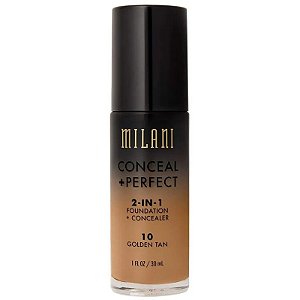 Base Líquida Milani Conceal + Perfect 2 em 1 10 Golden Tan - 30mL