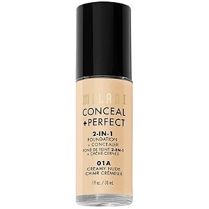 Base Líquida Milani Conceal + Perfect 2 Em 1 01A Nude Cremoso - 30mL