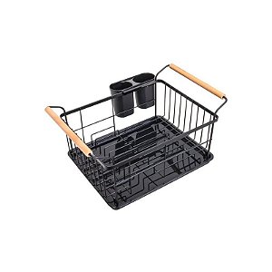 Escorredor de Louças Metal Cinza com Bandeja 50x30x17cm