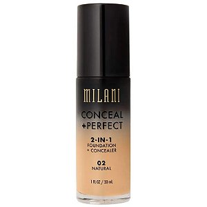 Base Líquida Milani Conceal + Perfect 2 em 1 02 Natural - 30mL