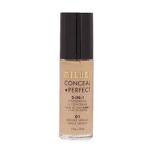 Base Líquida Milani Conceal + Perfect 2 em 1 - 01 Creme de Baunilha 30mL