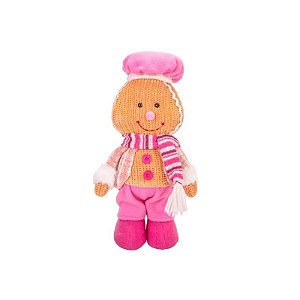 Boneca Natalina Jengi Biscoito com Luz A Pilha LR1130 35CM