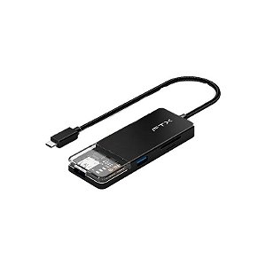 Hub FTX-HUBT4-PB 6 Em 1 USB-C/HDMI/USB-A/SD - Preto