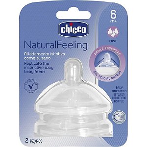 Bico de Mamadeira Chicco Natural Feeling 81047 6M+ (2 Unidades)