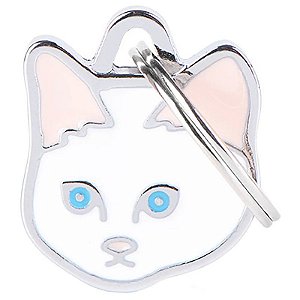 Placa de Identificação MyFamily Friends Gato European Shorthair Branco MF36NWHITE